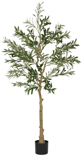 HOMCOM Plantă Artificială Măslin 150 cm cu 720 Frunze, 32 Măsline și Ghiveci | Aosom Romania