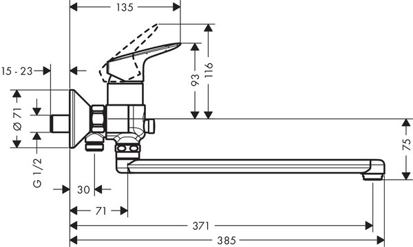Hansgrohe Logis baterie cadă-duș perete crom 71402000