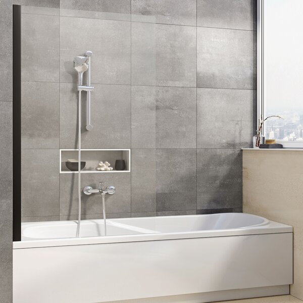 Ravak Pivot paravan cadă 80 cm o piesă negru mat/sticlă transparentă 79840300Z1