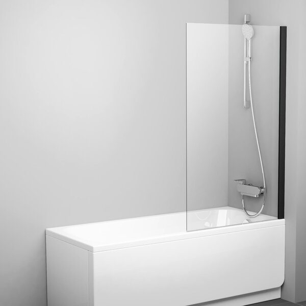 Ravak Pivot paravan cadă 80 cm o piesă negru mat/sticlă transparentă 79840300Z1