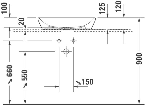 Duravit D-Neo lavoar 60x40 cm ovale de blat alb luciu 2372600070