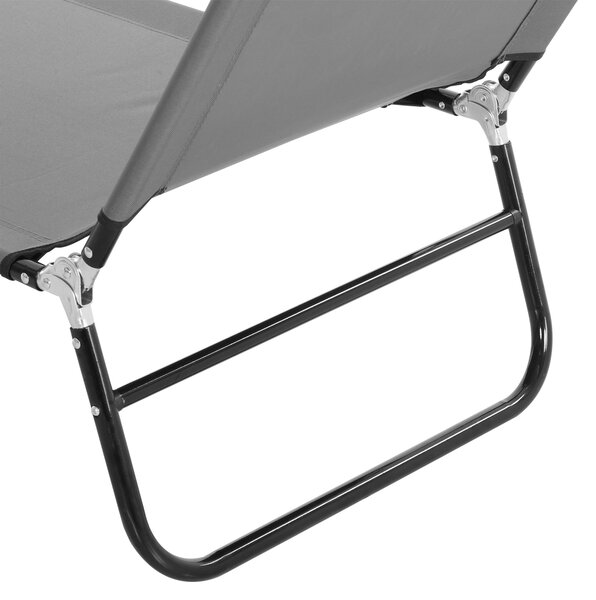 Outsunny Șezlong Pliabil cu Spătar Reglabil în 5 Poziții, Scaun de Grădină cu Material Respirable Oxford, Ideal pentru Plajă, Piscină, Grădină, 188x56x28 cm, Gri | Aosom Romania