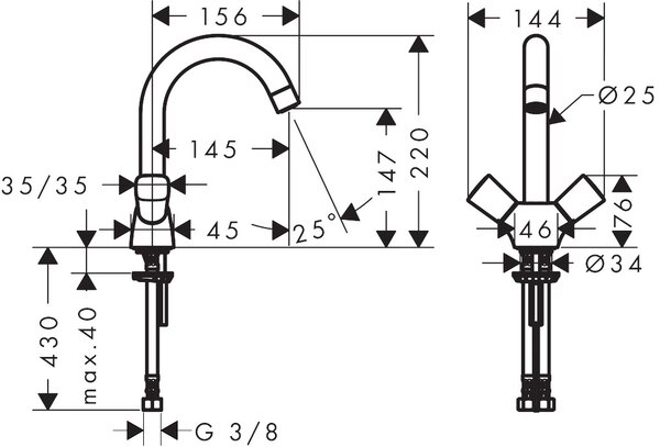 Hansgrohe Logis baterie lavoar stativ crom 71221000