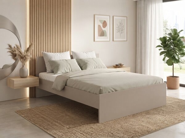 Pat ELISA 120 x 200 cm, casmiru bej Saltele: Fara saltea, Somiera pat: Cu lamele drepte