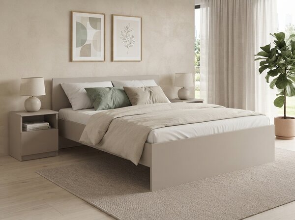 Pat ELISA 140 x 200 cm, casmir bej Saltele: Fara saltea, Somiera pat: Cu lamele drepte
