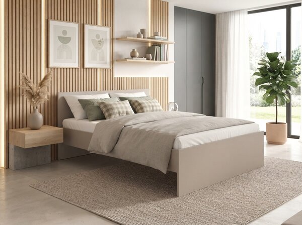 Pat ELISA 120 x 200 cm, casmiru bej Saltele: Fara saltea, Somiera pat: Cu lamele drepte