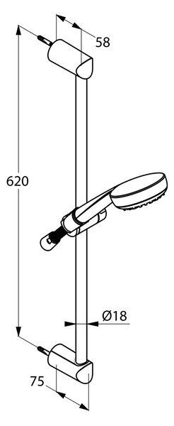 Kludi Logo Neo set de duș perete crom 6816005-00