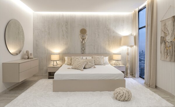 Pat SOFIA 160 x 200 cm, casmir bej Saltele: Fara saltea, Somiera pat: Cu lamele drepte