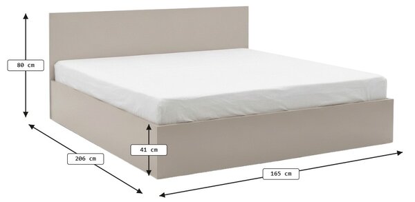 Pat SOFIA 160 x 200 cm, casmir bej Saltele: Fara saltea, Somiera pat: Cu lamele drepte