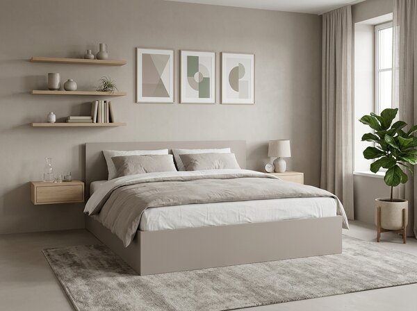 Pat SOFIA 160 x 200 cm, casmir bej Saltele: Fara saltea, Somiera pat: Cu lamele drepte