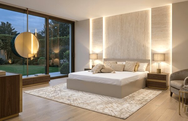 Pat SOFIA 160 x 200 cm, casmir bej Saltele: Fara saltea, Somiera pat: Cu lamele drepte