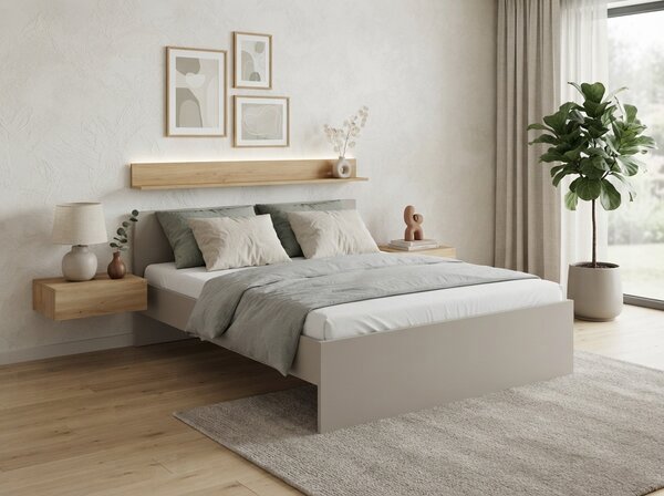 Pat ELISA 180 x 200 cm, casmir bej Saltele: Fara saltea, Somiera pat: Fara somiera