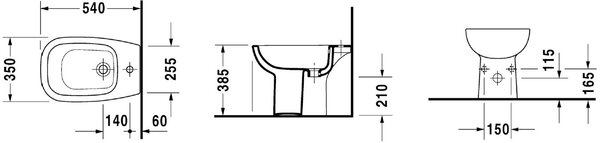 Duravit D-Code bideu stativ alb 22381000002