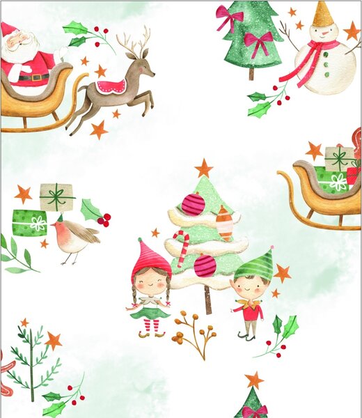 Fotoliu puf copii, Nirvana Light Pufrelax, Material Impermeabil - Santa's Coming To Town