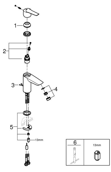 Grohe Start baterie lavoar stativ StarLight Chrome 32277002