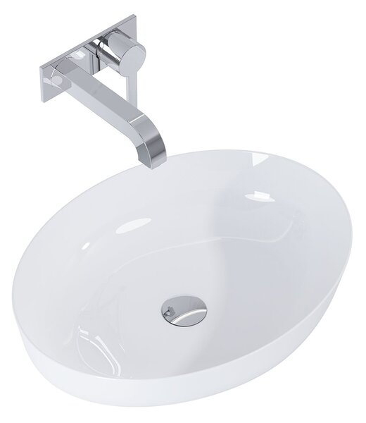 Elita Rika lavoar 52x39.5 cm ovale de blat alb luciu RE040520088060