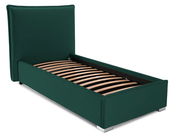 Pat Tapițat Nice, cu somieră rabatabilă și ladă de depozitare, Swing-Verde / 80x190