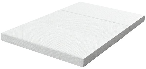 HOMCOM Saltea Pliabilă 195x120cm, 10cm, Husă Lavabilă, Ideală pentru Oaspeți/Camping, Gri | Aosom Romania