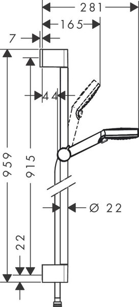 Hansgrohe Crometta set de duș perete crom-alb 26538400