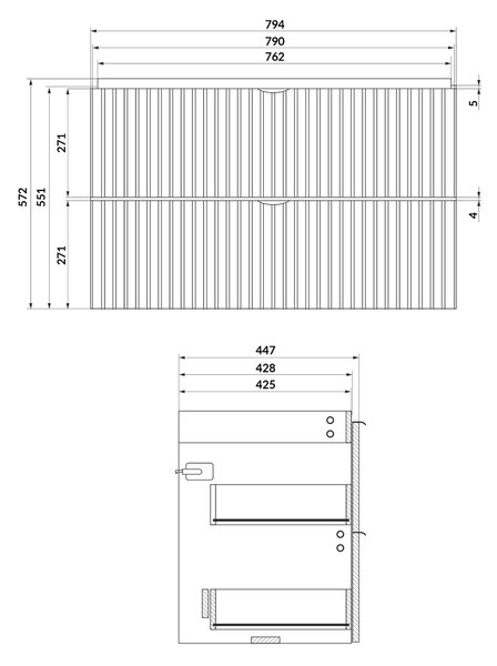 Cersanit Tirso lavoar cu dulap 80 cm fără S801-543