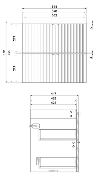 Cersanit Tirso dulap 59.4x44.7x57.2 cm sub chiuveta pe perete albastru-verde S1015-015