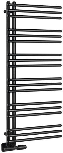 Aqualine Poseidon calorifer de baie scară 114x45 cm negru PS411B