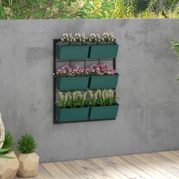 Outsunny Jardiniera de perete pe 3 nivele cu 6 ghivece pentru int | Aosom Romania