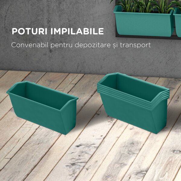 Outsunny Jardiniera de perete pe 3 nivele cu 6 ghivece pentru int | Aosom Romania