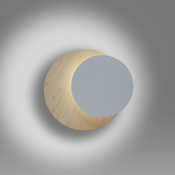Emibig Circle lampă de perete 1x8 W alb-lemn 971/1