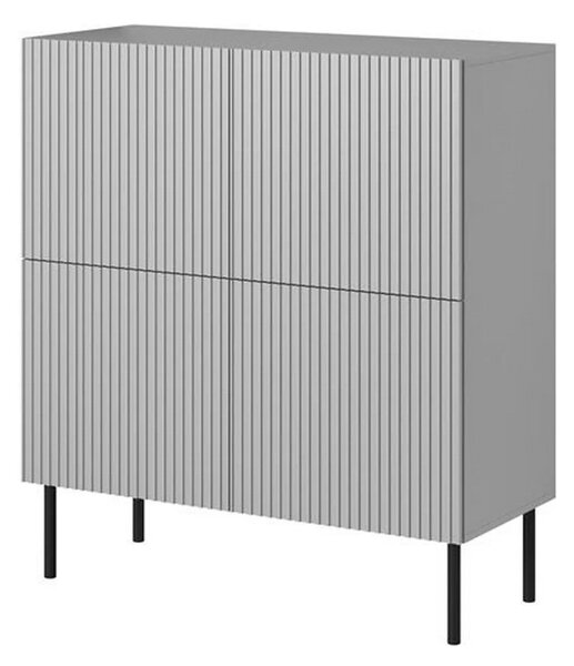 Comoda ASENSIO, gri mat/negru, PAL laminat, 100x42x110 cm