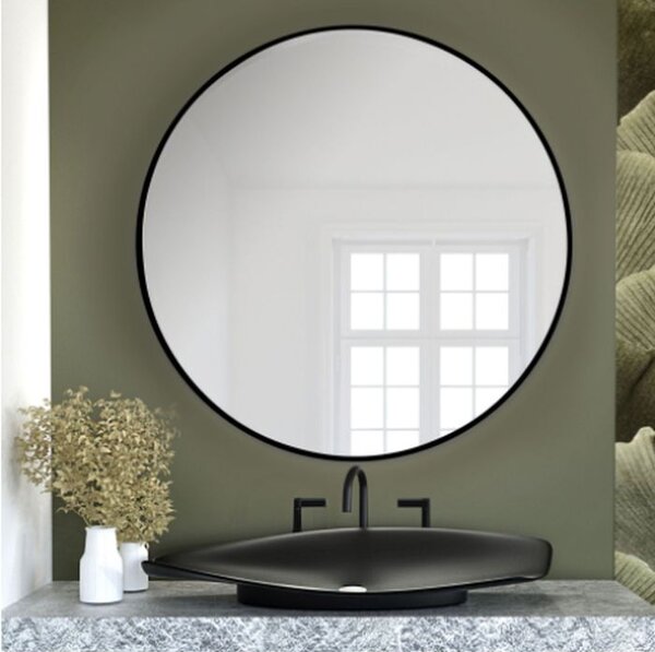 Baltica Design Tiny Border Round oglindă 90x90 cm rotund negru 5904107904498