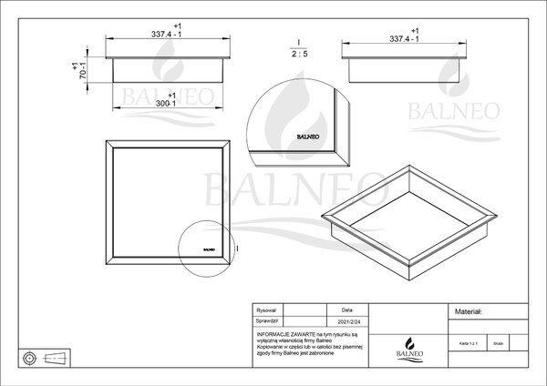 Balneo Wall-Box One Inox raft de nișă 30 cm oţel OB-IN1