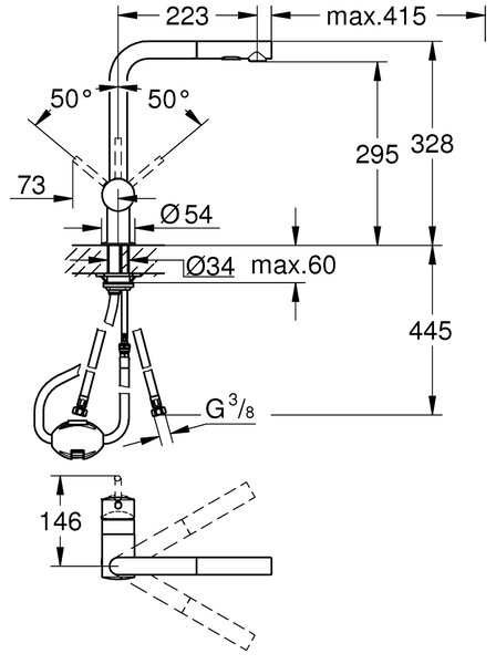 Grohe Minta baterie bucătărie pe picior oţel inoxidabil 30274DC0