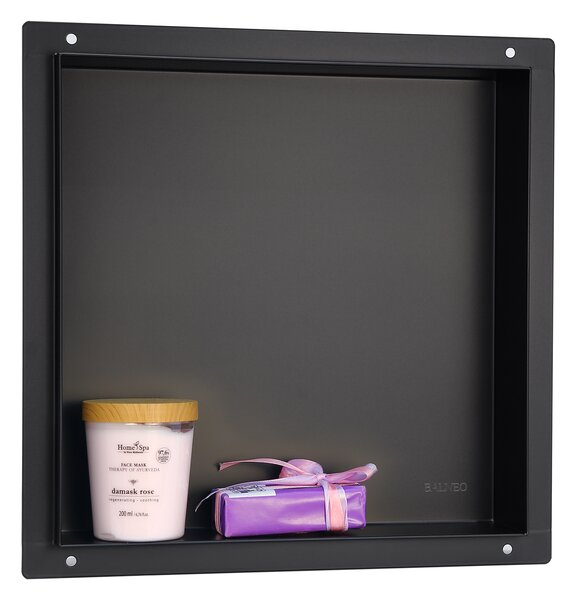 Balneo Wall-Box No Rim Black raft de nișă 30 cm negru OB-BL1-NR