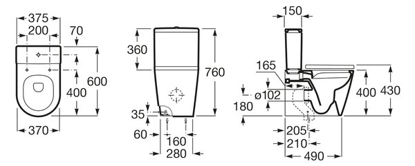 Roca Inspira vas wc compact alb A342529000