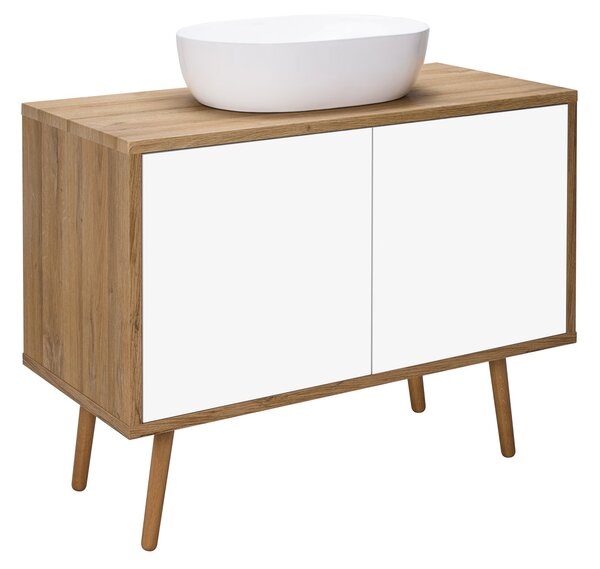 Oltens Hedvig dulap 95x45x49.7 cm sub chiuveta pe perete alb-stejar 60204060
