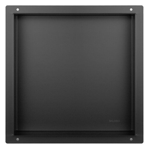 Balneo Wall-Box No Rim Black raft de nișă 30 cm negru OB-BL1-NR