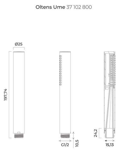 Oltens Ume duș de mână auriu strălucitor 37102800