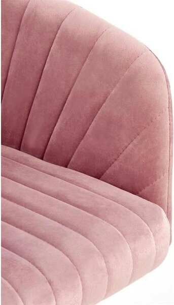 Scaun birou cu spatar inalt FRESCO, roz, stofa catifelata, 57x55x79/89