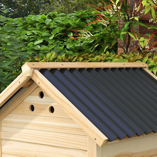 PawHut Căsuță pentru Rațe de Exterior, Adăpost pentru Rațe cu Rampă, Podea Detașabilă, Acoperiș Înclinat și Orificii de Ventilație, 78x90x92 cm, Lemn | Aosom Romania