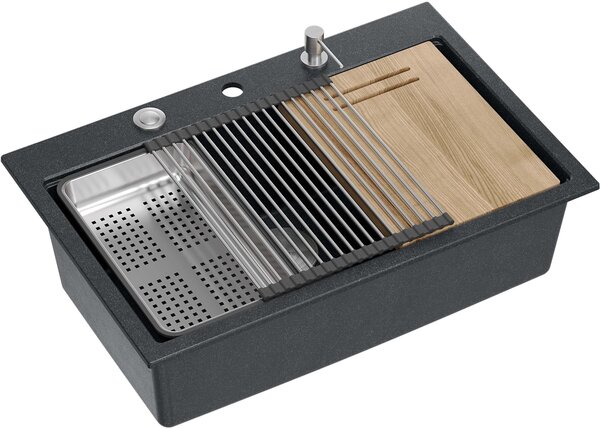 Quadron Marc chiuveta graniteq 76x50 cm negru HQM7650U8_BS