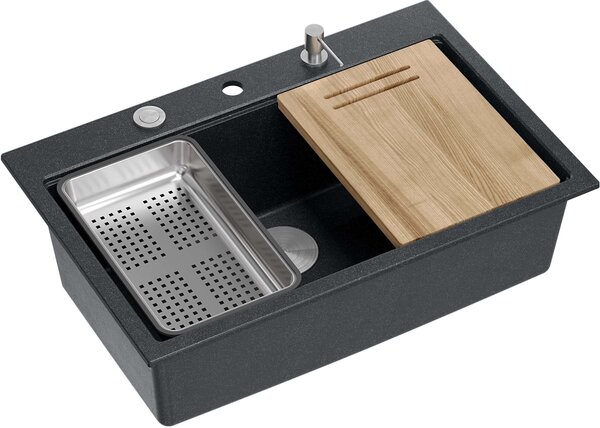 Quadron Marc chiuveta graniteq 76x50 cm negru HQM7650U8_BS