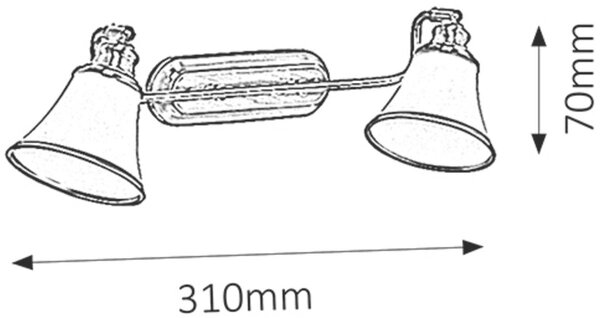 Rabalux Grando lampă de perete 2x40 W alb-maro 6546