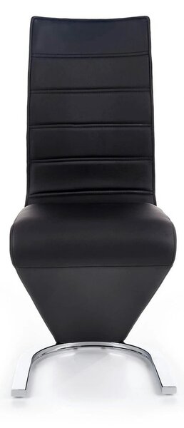 Scaun tapitat K194, negru/alb/crom, piele ecologica/metal, 45X58X99 CM