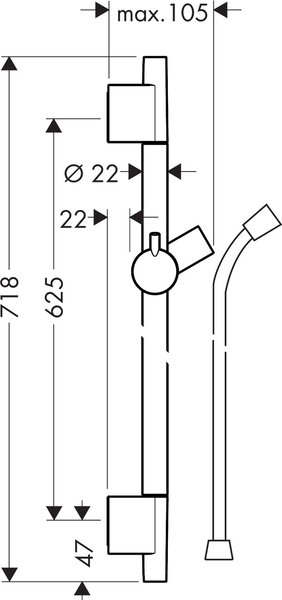 Hansgrohe Unica bară de duș |65 cm 28632670