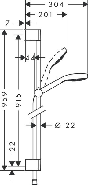 Hansgrohe Croma set de duș perete crom-alb 26593400