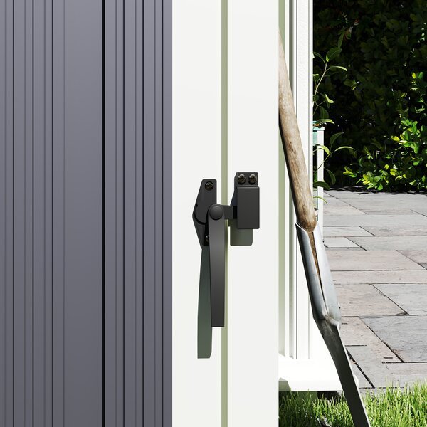Outsunny Acoperitor pentru Tomberoane de Exterior cu 2 Compartimente, Capac Rabatabil 180°, din Oțel Galvanizat, pentru Grădină sau Patio, 146x81x122 cm, Gri Închis | Aosom Romania