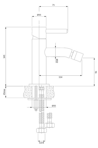 Omnires Y baterie bideu stativ auriu Y1220GL