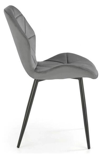 Scaun bucatarie material textil/metal K453, gri, 48x53x86 cm