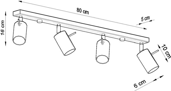 Sollux Lighting Ring lampă de tavan 4x40 W alb SL.0331